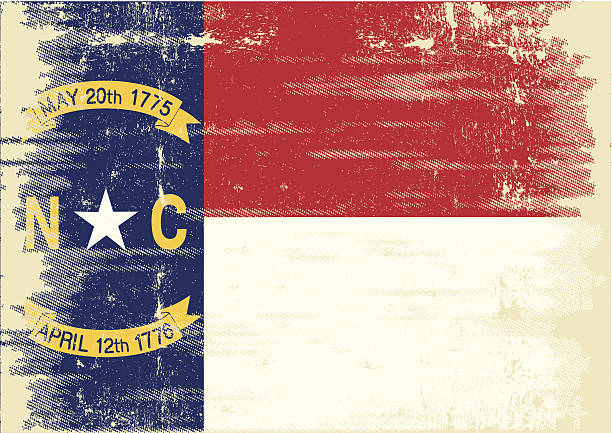 north carolina grunge flaga - flag patriotism star shape obsolete stock illustrations