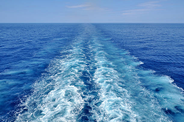 istock Stern wave of a cruise ship at full speed 494209341