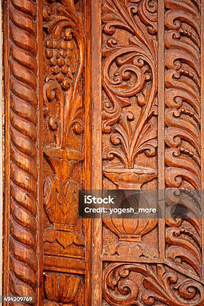 Wooden Carving Shri Damodar Temple Goa India Stock Photo - Download Image Now - Architecture, Art, Art And Craft