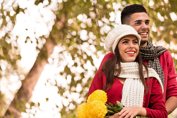 istock Young couple enjoying in the autumn day 494210697