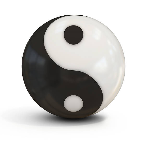 yin yang sphere yin yang sphere jin jang stock pictures, royalty-free photos & images