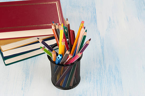 istock Colour pencils and books 494211566