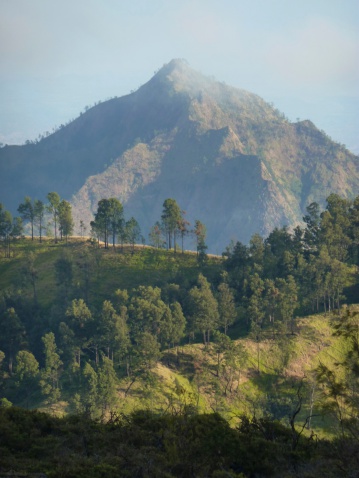 Landscape at dawn from Kawah Ijen Volcano - East Java Province. 