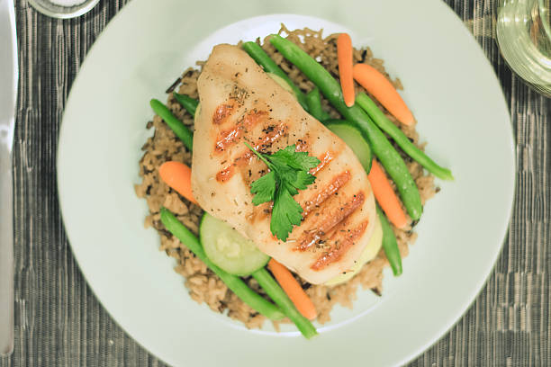 istock Chicken, vegetables and rice meal 494212977