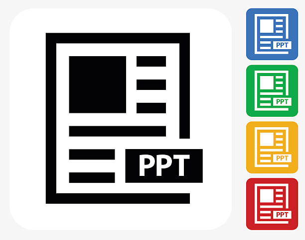 Power Point Text Icon Flat Graphic Design Power Point Text Icon. This 100% royalty free vector illustration features the main icon pictured in black inside a white square. The alternative color options in blue, green, yellow and red are on the right of the icon and are arranged in a vertical column. electrical outlet white background stock illustrations