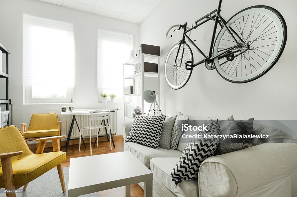 Modern studio for hipster Interior of modern studio flat for hipster 2015 Stock Photo