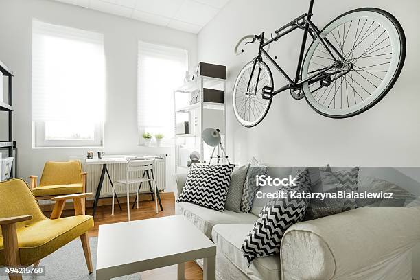 Modern Studio For Hipster Stock Photo - Download Image Now - 2015, Apartment, Architecture