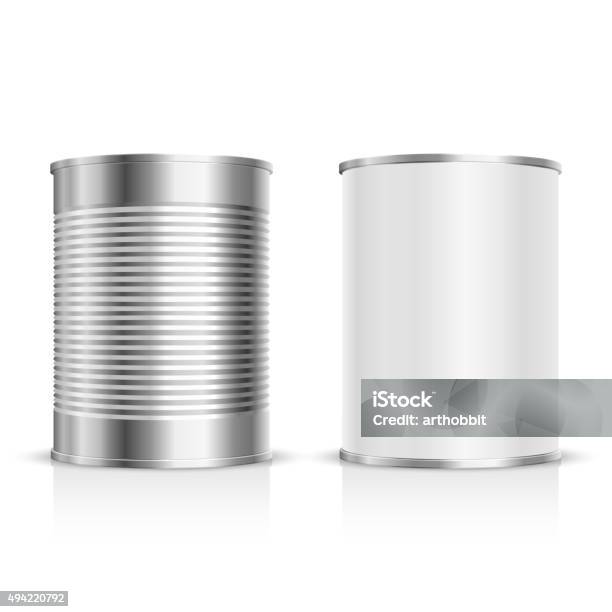 Metal Tin Set Stock Illustration - Download Image Now - Can, Tin, Template