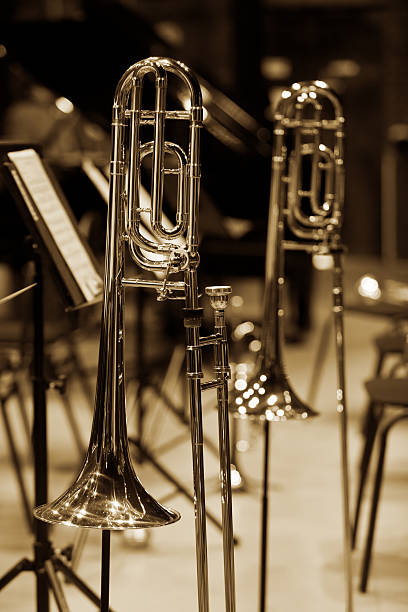istock Trombones on stage in Symphony orchestra 494222194