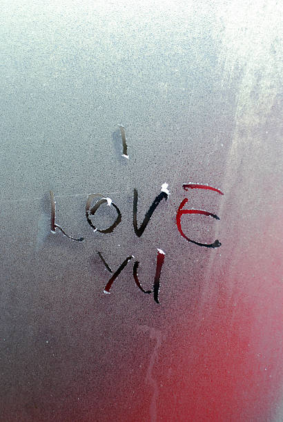 istock Text mI love you  on a morning frost 494222672
