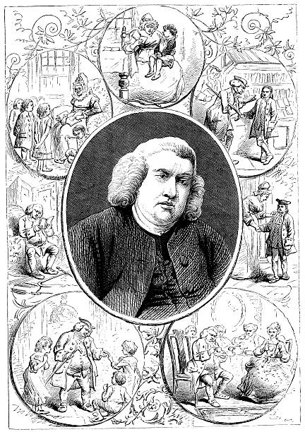 앤틱형 일러스트 사뮈엘 존슨을 - samuel johnson stock illustrations