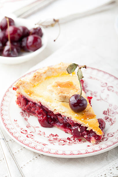 istock Cherry pie homemade on a white background 494226950