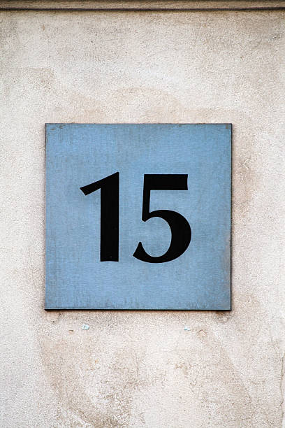 istock Black fifteen on a silver square 494234865