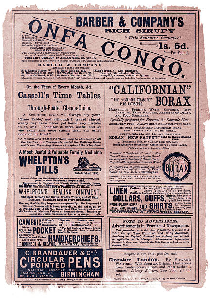 istock Advertisements on the back of a 19th century magazine 494235633