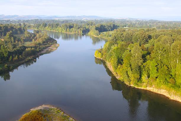 Willamette River From The Air stock photo