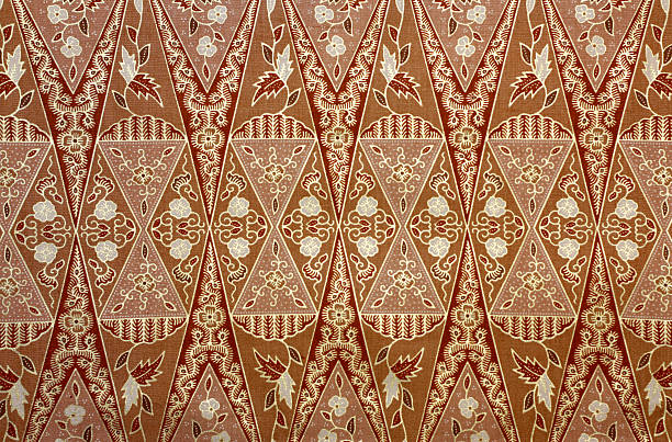 Fabric with floral batik pattern Fabric with floral batik pattern malaysia batik pattern stock pictures, royalty-free photos & images