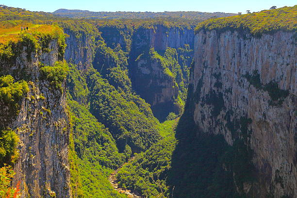 Canyon Itaimbezinho in Rio Grande do Sul, Southern Brazil, America Please, you can see in the link below Landscapes of southern Brazil, border with Uruguay and Argentina: beautiful pampa gaucho, fields, sunsets, sunrises, canyons, estancias (ranch, farms) and much more!! canyon itaimbezinho rio grande do sul santa catarina southern brazil stock pictures, royalty-free photos & images