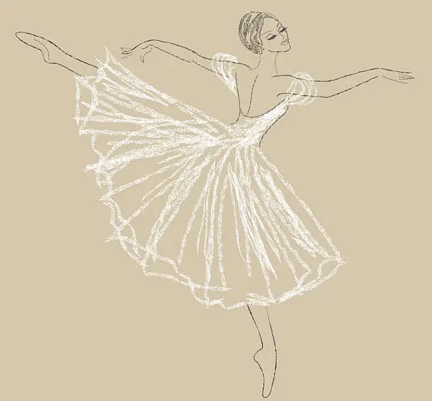 Vector illustration of dancing ballerina