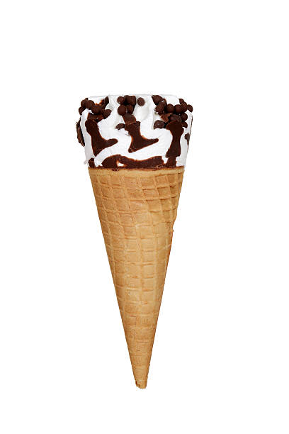 istock Vanilla ice cream with chocolate in sugar cone 494240489