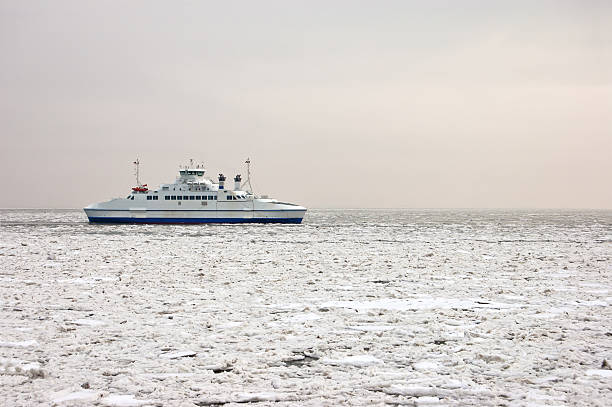 istock Car ferry in the pack ice 494240723