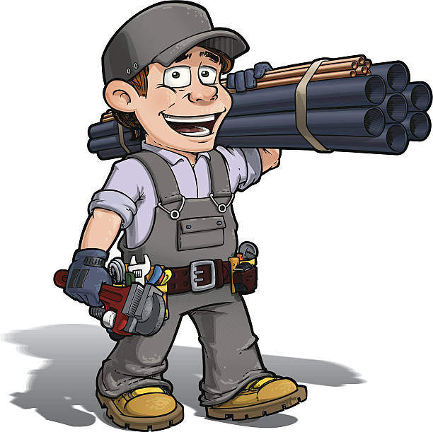 ilustraciones, imágenes clip art, dibujos animados e iconos de stock de manitas de fontanero gris - maintenance engineer home improvement men manual worker