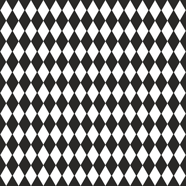 ilustrações de stock, clip art, desenhos animados e ícones de vetor de fundo preto e branco com losango - pattern harlequin jester backgrounds