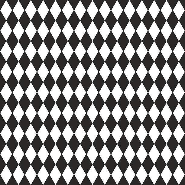Vector background with black and white rhombus Vector background with black and white rhombus, seamless pattern court jester stock illustrations