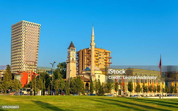 The Ethem Bey Mosque In Tirana Albania Stock Photo - Download Image Now - Tirana, Albania, Minaret