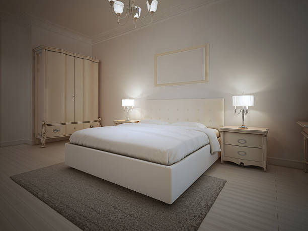 istock Beautiful interior of bedroom 494246402