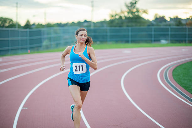 istock Jogging on the Track During a Race 494249016