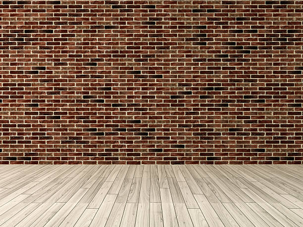 istock red brick wall with wooden floor rendering 494249894