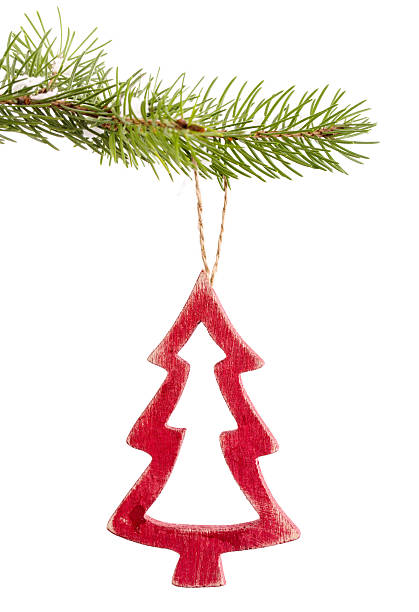 istock Old vintage Christmas tree isolated on white 494249898