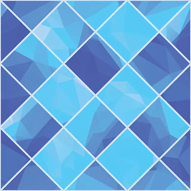 Vector illustration of Geometric mosaik blue background
