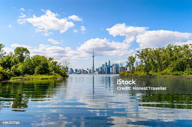 Toronto From The Islands Stock Photo - Download Image Now - Toronto, Lake Ontario, Summer