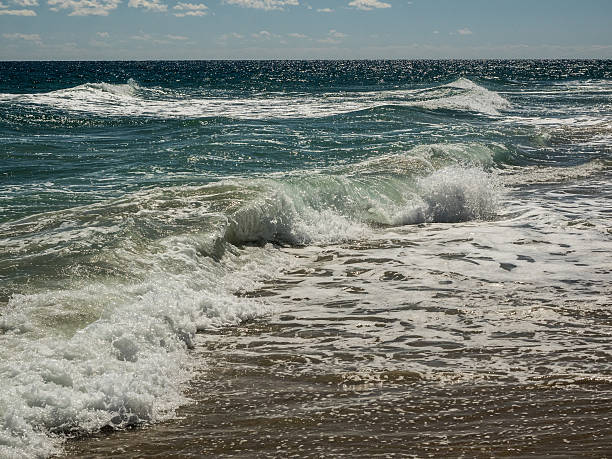 istock Ocean Waves Breaking on Shore on a Sunny Day 494254488