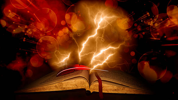 istock Vintage old book on bokeh background 494257534