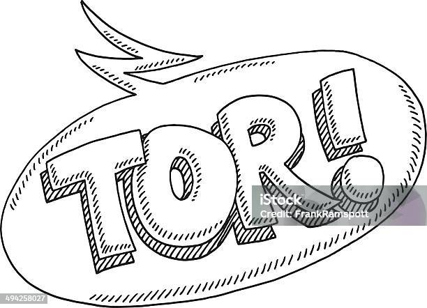 Tor German Text Speech Bubble Drawing Stock Illustration - Download Image Now - Speech Bubble, Excitement, Aspirations