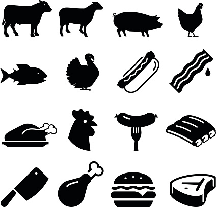 Butcher shop icon set. Professional vector icons for your print project or Web site. See more in this series. 