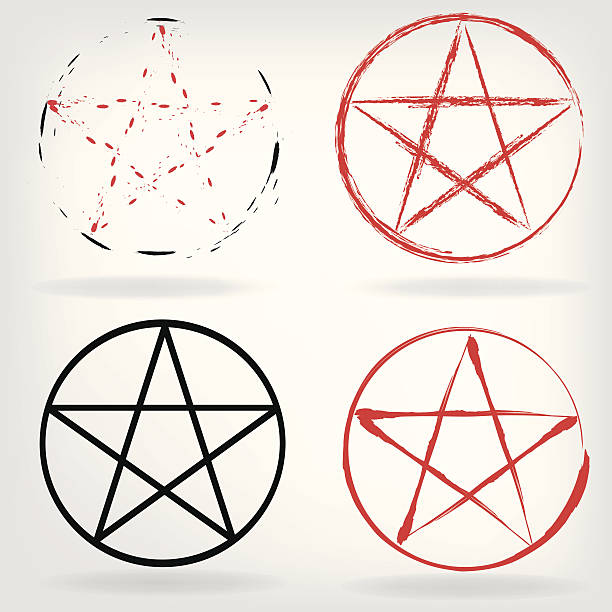 pentagram - pentangle stock illustrations