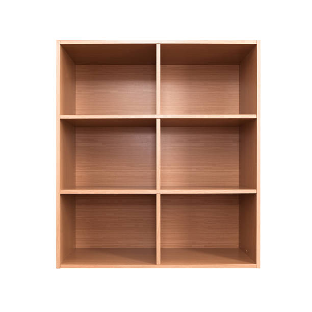istock Empty wooden cabinet isolated on white background 494258201