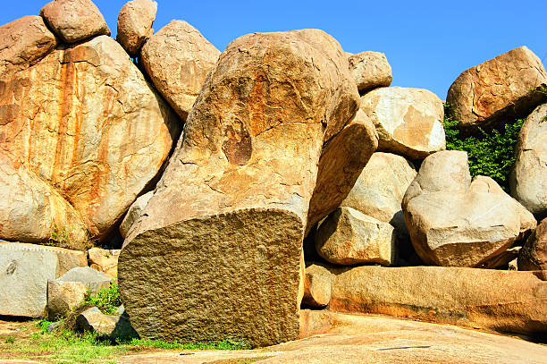 istock Landscape with big stones - unique mountain formation. Hampi, India 494258232