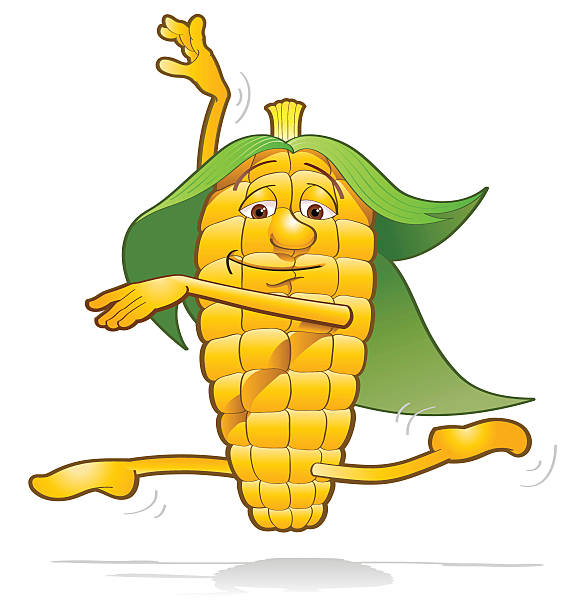 illustrazioni stock, clip art, cartoni animati e icone di tendenza di corn felicità - corn fruit vegetable corn on the cob