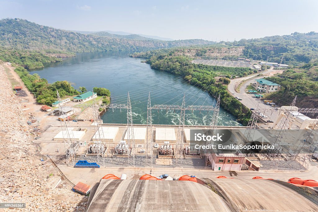 Hydroelectric Power Station Akosombo Hydroelectric Power Station on the Volta River supplies with energy almost whole Ghana and half of Togo, West Africa. Africa Stock Photo