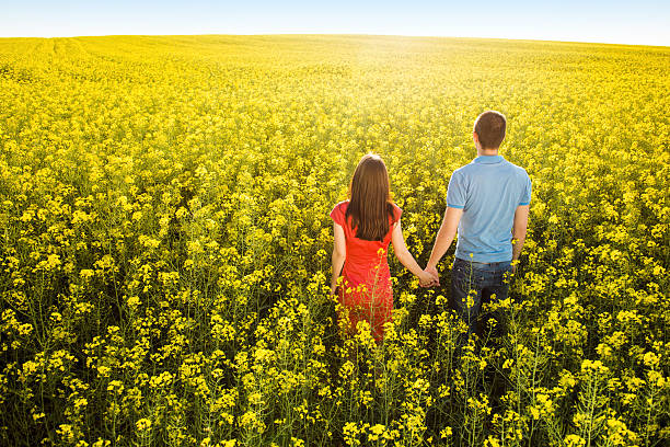 istock Couple in love in field 494276003