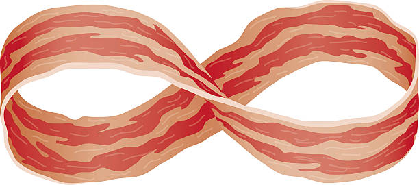 Bacon Forever A mobius strip made out of a piece of bacon. Gradients and simple transparencies were used when creating this illustration. twisted bacon stock illustrations
