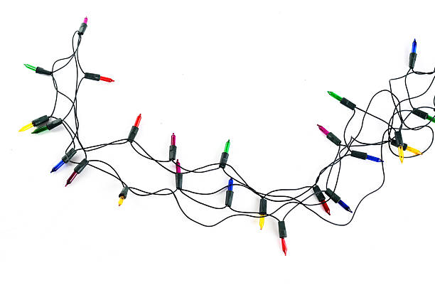 weihnachtsbeleuchtung isoliert - strung stock-fotos und bilder