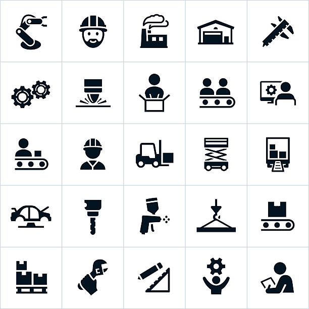 manufacturing symbole - industry worker stock-grafiken, -clipart, -cartoons und -symbole