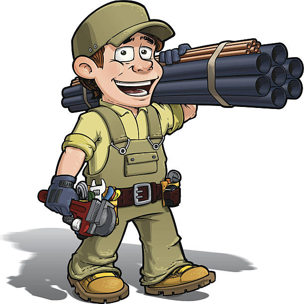 ilustraciones, imágenes clip art, dibujos animados e iconos de stock de manitas de fontanero caqui - maintenance engineer home improvement men manual worker