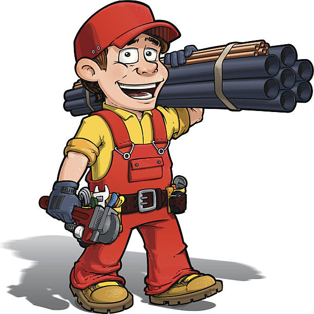 ilustraciones, imágenes clip art, dibujos animados e iconos de stock de manitas de fontanero azul - maintenance engineer home improvement men manual worker