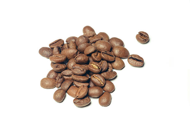 istock Brown coffee beans isolated on white background 494282205